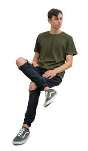 young man sitting