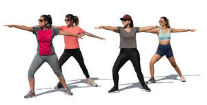 group of women exercising outside