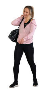 woman walking happily after workout