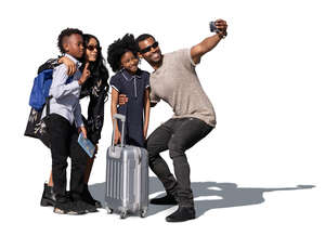 cut out african american family taking a selfie