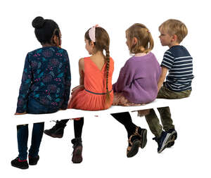 group of children sitting seen from back angle