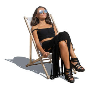 woman relaxing in the beach chair