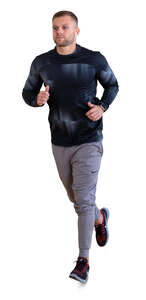 cut out sporty man running