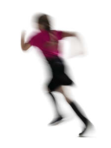 cut out motion blur image of a girl running