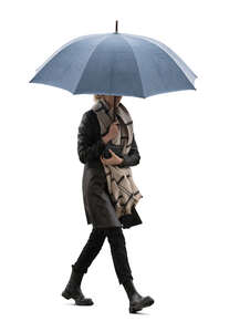 woman with an umbrella walking in the rain