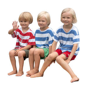 group of scandinavian boys sitting together in summer