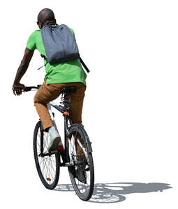 cut out black man riding a bike