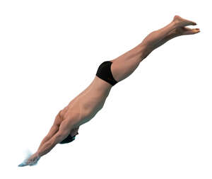 cut out swimmer jumping into the pool