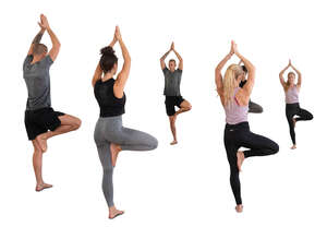 group exercising in front of the mirror