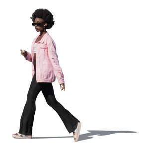 cut out black woman walking