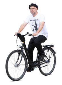 man riding a bike