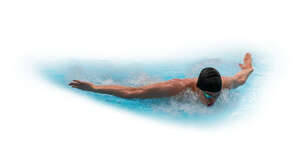 male swimmer swimming in the pool