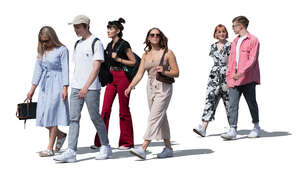 group of young people walking