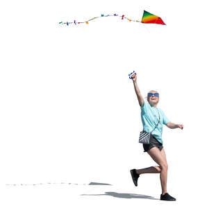 woman flying a kite