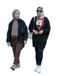 two muslim teenagers walking
