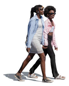 two women walking side by side