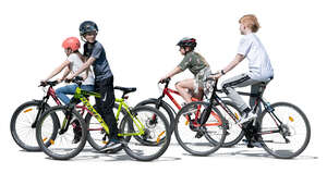 group of kids riding bikes