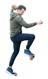 man rock climbing