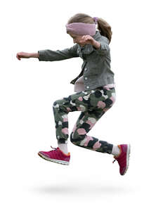 little girl jumping