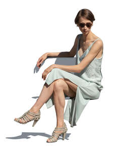woman in a dress sitting