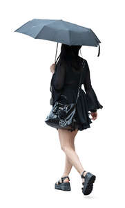 woman with an umbrella walking