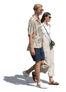 couple walking in summer outside