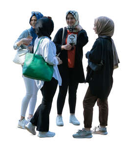 group of teenage muslim girls standing