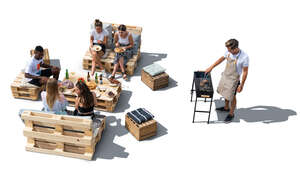 top view of a barbeque party