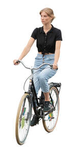 woman riding a bike