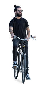 man with a bike standing