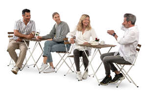 group of friends sitting in a cafe