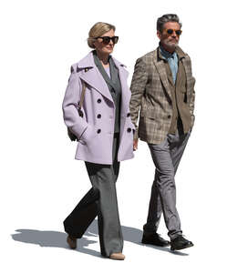middle aged couple walking