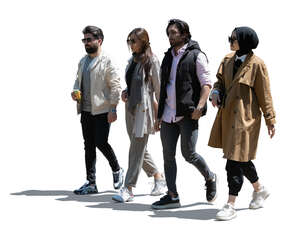 group of middle eastern friends walking
