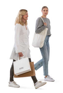 two women coming from shopping