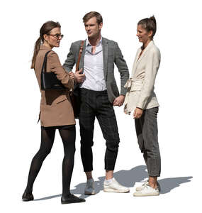 group of three people standing