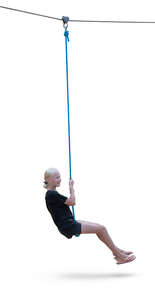 little girl swinging