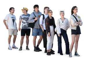 group of people standing in a queue