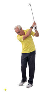 older gentleman playing golf