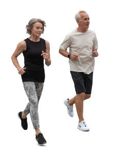 two seniors jogging