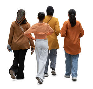 group of muslim women walking