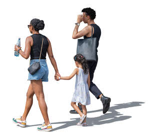 black family walking