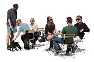 group of young people hanging in the street cafe