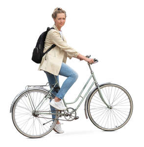 woman riding a bicycle