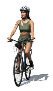 sporty woman riding a bike