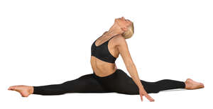 woman doing a split