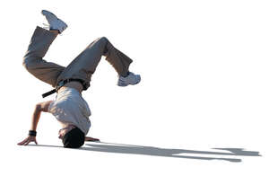 man performing a break dance