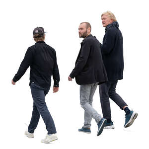 three men walking