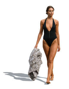 woman in a swimsuit walking