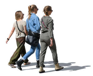 group of three women walking