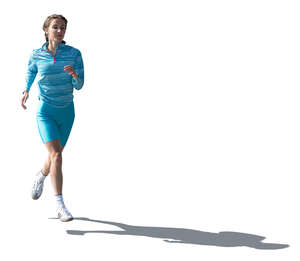 backlit woman running